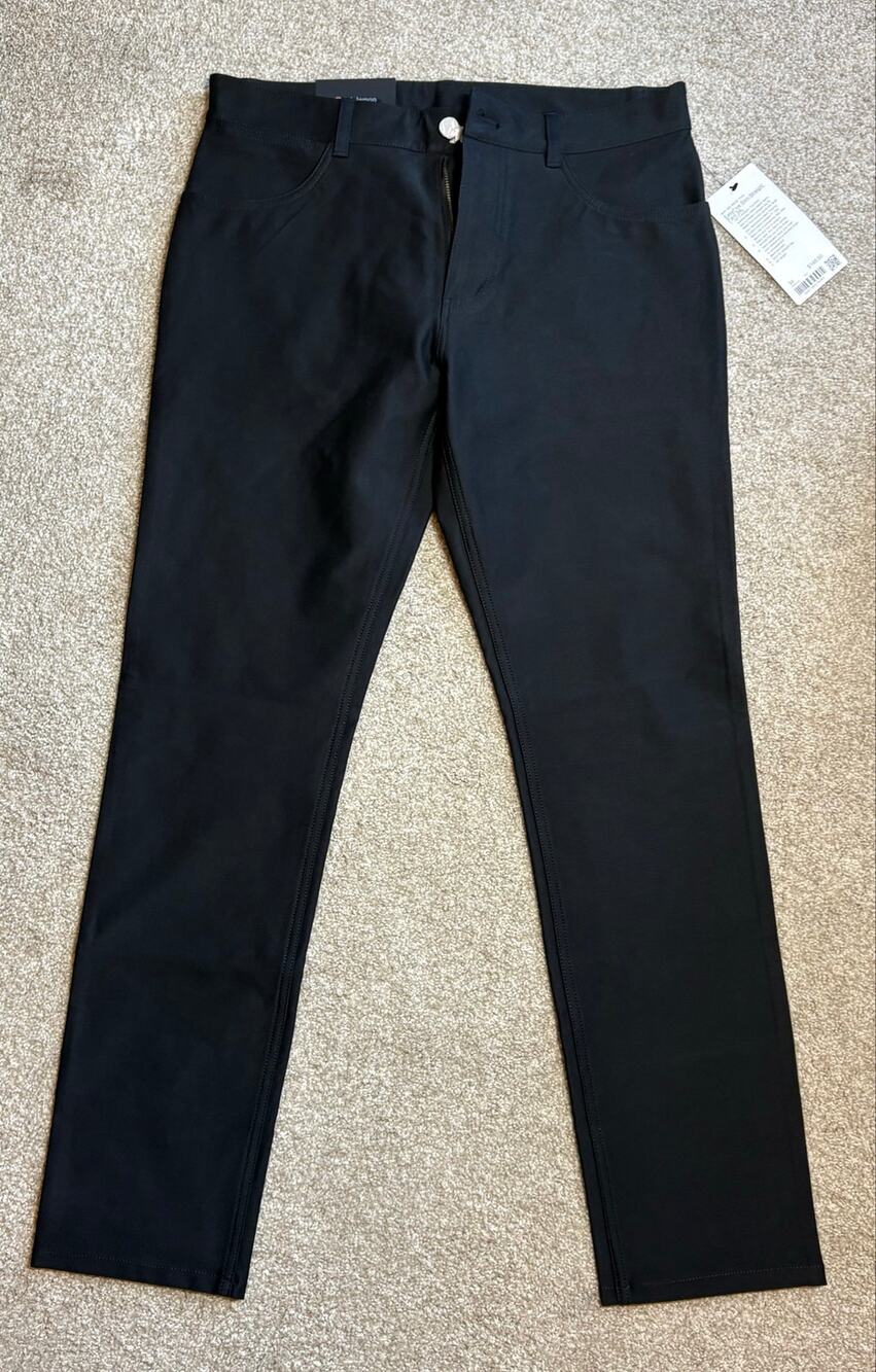 Lululemon EasyFive Slim Straight Pant Black Mens 34 x 34 NWT